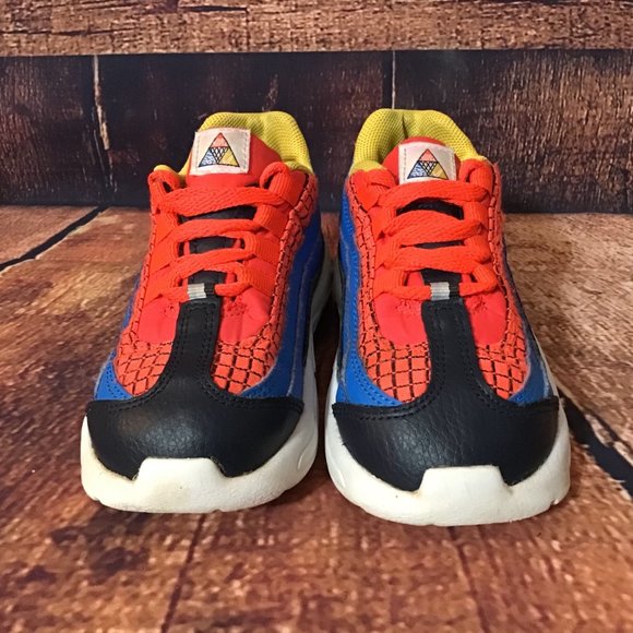 Nike Air Max 95 Toddler Size 8 Bright Crimson Blue Yellow Spiderman Look Shoes - Picture 4 of 10